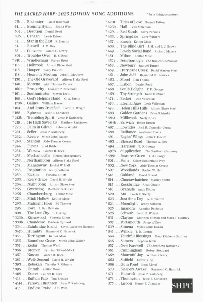 List of songs that were added, part 1