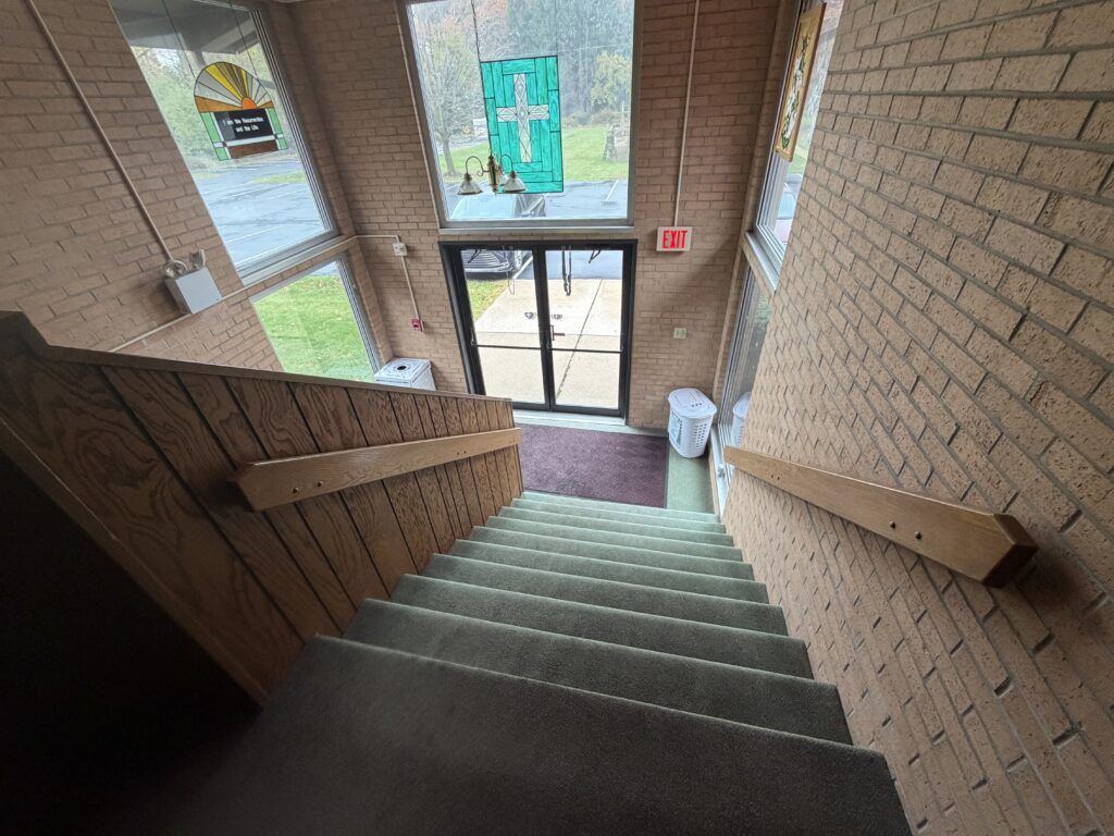 Stairs near the singing room.